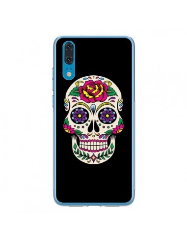 Coque Huawei P20 Tête de Mort Mexicaine Multicolore Noir - Laetitia