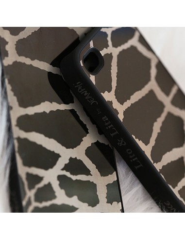 Coque Girafe en Miroir Noir Gravure Dorée pour iPhone 5 et 5S - Lito Lita