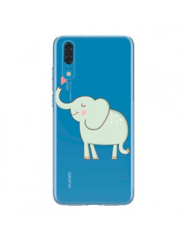 Coque Huawei P20 Elephant Elefant Animal Coeur Love  Transparente - Petit Griffin