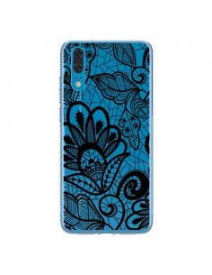 Coque Huawei P20 Lace Fleur Flower Noir Transparente -...