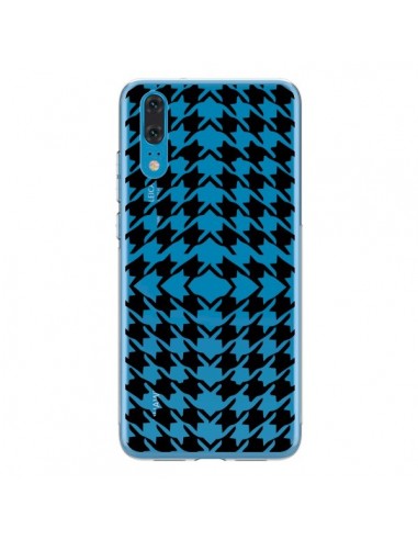 Coque Huawei P20 Vichy Carre Noir Transparente - Petit Griffin