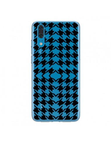 Coque Huawei P20 Vichy Carre Noir Transparente - Petit Griffin