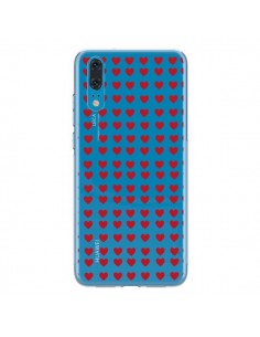 Coque Huawei P20 Coeurs Heart Love Amour Red Transparente...