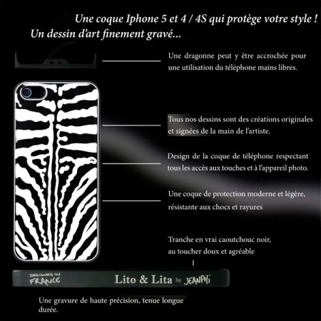 Coque Girafe en Miroir Noir Gravure Dorée pour iPhone 5 et 5S - Lito Lita Coque Girafe en Miroir Noir Gravure Dorée pour iPhone 5 et 5S - Lito Lita