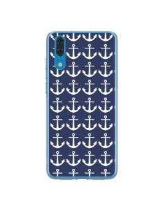 Coque Huawei P20 Ancre Marin Bleu Anchors Navy - Mary...
