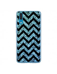 Coque Huawei P20 Chevron Aqua Sparkle Triangle Azteque -...