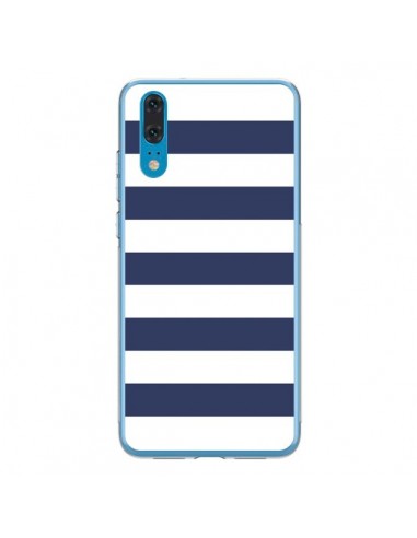 Coque Huawei P20 Bandes Marinières Bleu Blanc Gaultier - Mary Nesrala