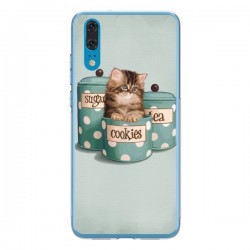 Coque Huawei P20 Chaton Chat Kitten Boite Cookies Pois -...