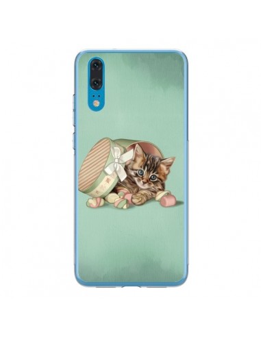 Coque Huawei P20 Chaton Chat Kitten Boite Bonbon Candy - Maryline Cazenave