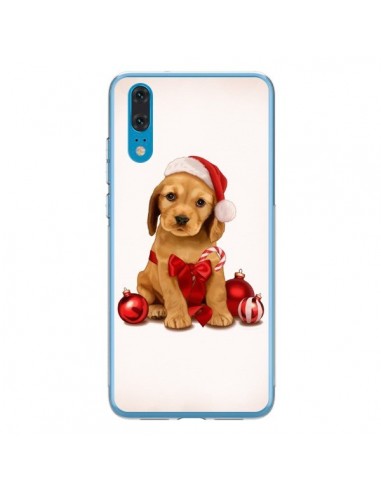 Coque Huawei P20 Chien Dog Pere Noel Christmas Boules Sapin - Maryline Cazenave