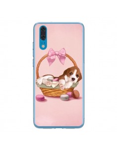 Coque Huawei P20 Chien Dog Panier Noeud Papillon Macarons...