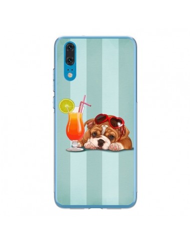 Coque Huawei P20 Chien Dog Cocktail Lunettes Coeur - Maryline Cazenave