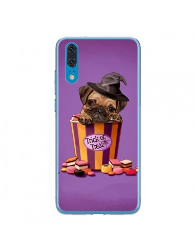 Coque Huawei P20 Chien Dog Halloween Sorciere Bonbon - Maryline Cazenave