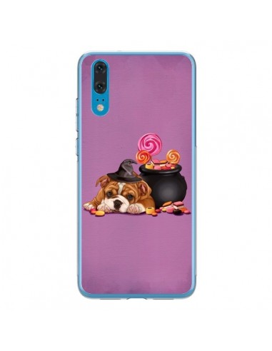 Coque Huawei P20 Chien Dog Halloween Sorciere Chaudron Bonbon - Maryline Cazenave