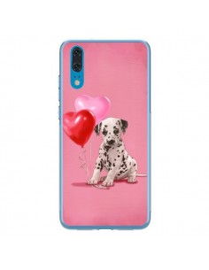 Coque Huawei P20 Chien Dog Dalmatien Ballon Coeur -...