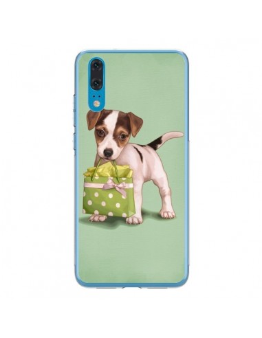 Coque Huawei P20 Chien Dog Shopping Sac Pois Vert - Maryline Cazenave