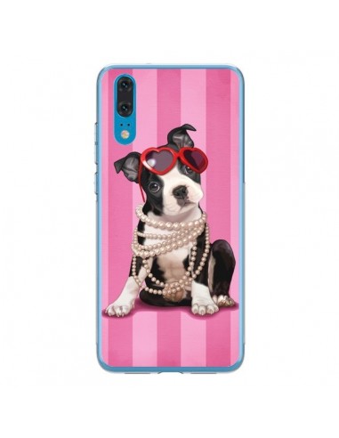 Coque Huawei P20 Chien Dog Fashion Collier Perles Lunettes Coeur - Maryline Cazenave