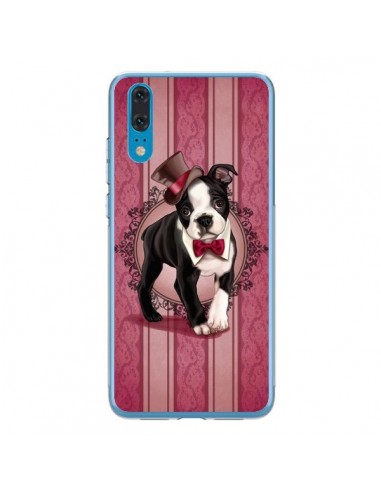 Coque Huawei P20 Chien Dog Gentleman Noeud Papillon Chapeau - Maryline Cazenave