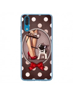 Coque Huawei P20 Lady Jambes Chien Dog Pois Noeud...