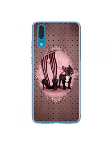 Coque Huawei P20 Lady Jambes Chien Dog Rose Pois Noir - Maryline Cazenave