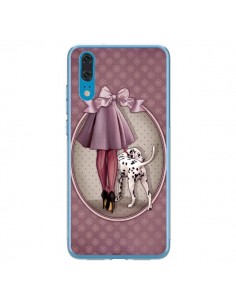 Coque Huawei P20 Lady Chien Dog Dalmatien Robe Pois -...