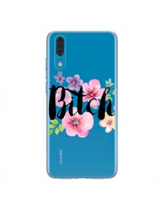 Coque Huawei P20 Bitch Flower Fleur Transparente -...