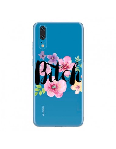 Coque Huawei P20 Bitch Flower Fleur Transparente - Maryline Cazenave