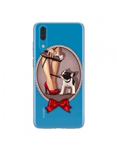 Coque Huawei P20 Lady Jambes Chien Bulldog Dog Pois Noeud Papillon Transparente - Maryline Cazenave