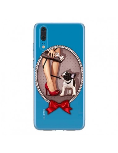 Coque Huawei P20 Lady Jambes Chien Bulldog Dog Pois Noeud Papillon Transparente - Maryline Cazenave