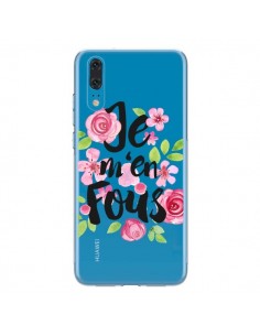 Coque Huawei P20 Je M'en Fous Fleurs Transparente -...