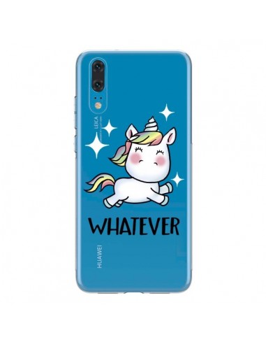 Coque Huawei P20 Licorne Whatever Transparente - Maryline Cazenave