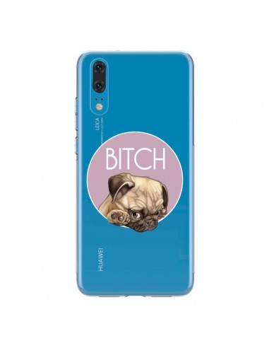 Coque Huawei P20 Bulldog Bitch Transparente - Maryline Cazenave