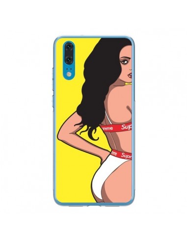 Coque Huawei P20 Pop Art Femme Jaune - Mikadololo