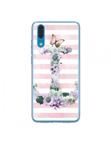 Coque Huawei P20 Ancre Rose Fleurs Navire - Monica Martinez