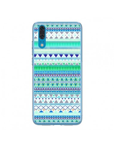 Coque Huawei P20 Chenoa Bleu Azteque - Monica Martinez