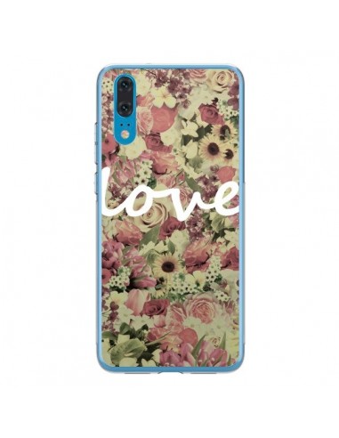 Coque Huawei P20 Love Blanc Flower - Monica Martinez