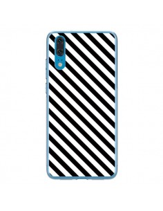 Coque Huawei P20 Bonbon Candy Noire et Blanche Rayée - Nico