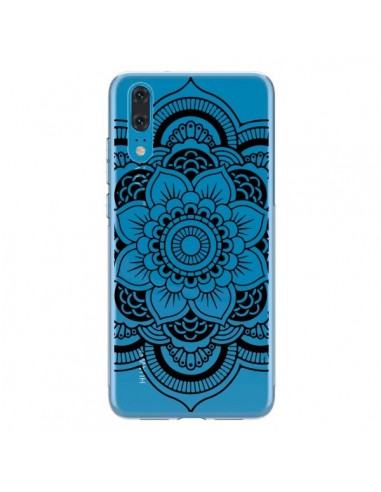 Coque Huawei P20 Mandala Noir Azteque Transparente - Nico