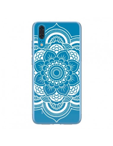 Coque Huawei P20 Mandala Blanc Azteque Transparente - Nico