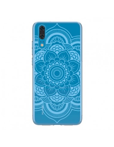 Coque Huawei P20 Mandala Bleu Azteque Transparente - Nico