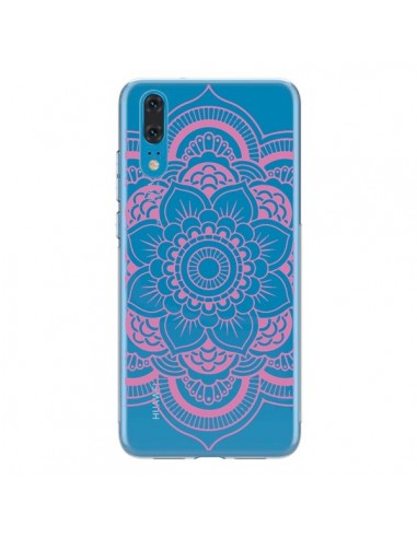 Coque Huawei P20 Mandala Rose Clair Azteque Transparente - Nico