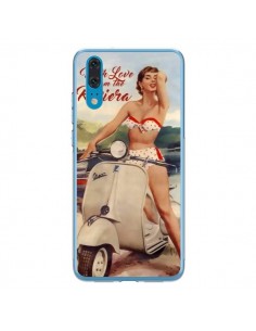 Coque Huawei P20 Pin Up With Love From the Riviera Vespa...