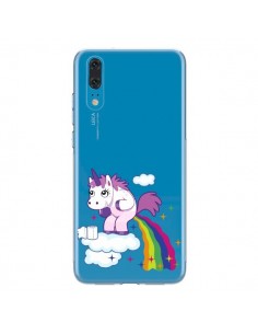 Coque Huawei P20 Licorne Caca Arc en Ciel Transparente -...