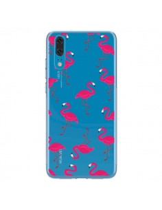 Coque Huawei P20 flamant Rose et Flamingo Transparente -...