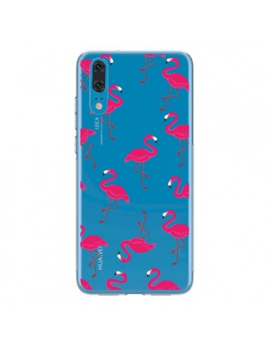 Coque Huawei P20 flamant Rose et Flamingo Transparente - Nico