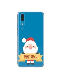 Coque Huawei P20 Père Noël Merry Christmas transparente -...