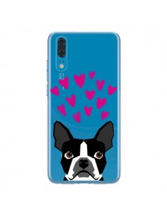 Coque Huawei P20 Boston Terrier Coeurs Chien Transparente...