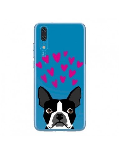 Coque Huawei P20 Boston Terrier Coeurs Chien Transparente - Pet Friendly