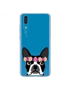 Coque Huawei P20 Boston Terrier Fleurs Chien Transparente...