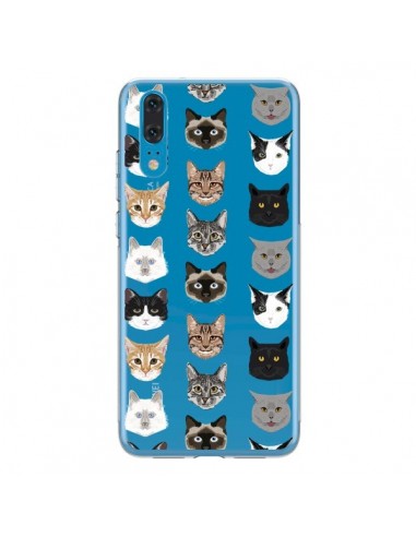 Coque Huawei P20 Chats Transparente - Pet Friendly